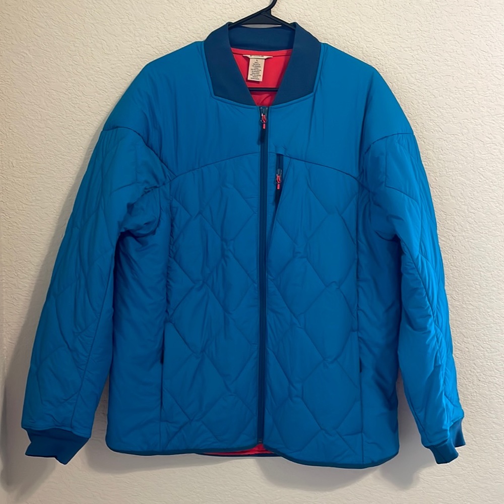 ♥️ Duluth Trading Co Men Light Weight Puffer Jacket Greenish Blue Sz L